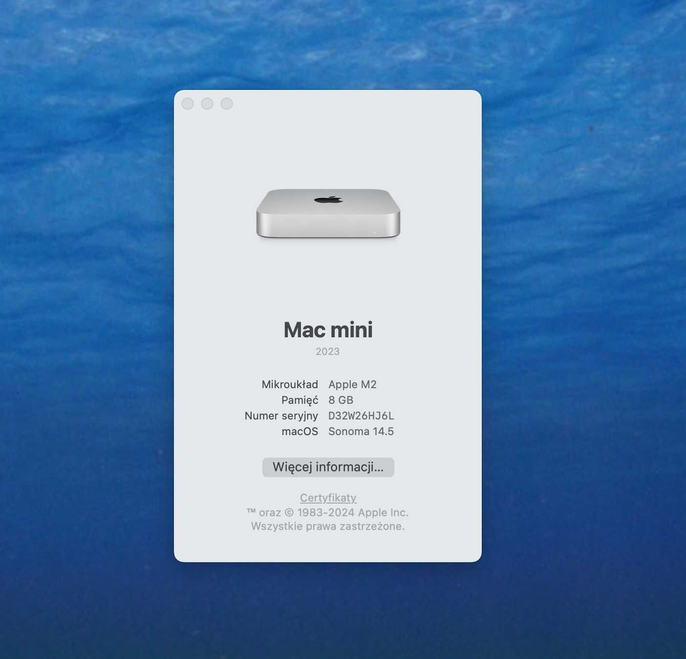 Mac mini M2 8 core CPU / 10 core GPU / 8GB RAM / 256GB SSD / MMFJ3ZE/A