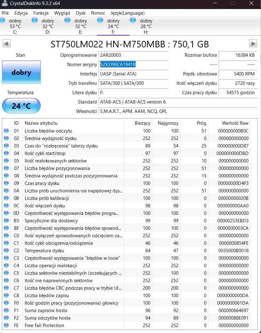 Dysk 1TB 2.5" Samsung Seagate WD Toshiba sprawny