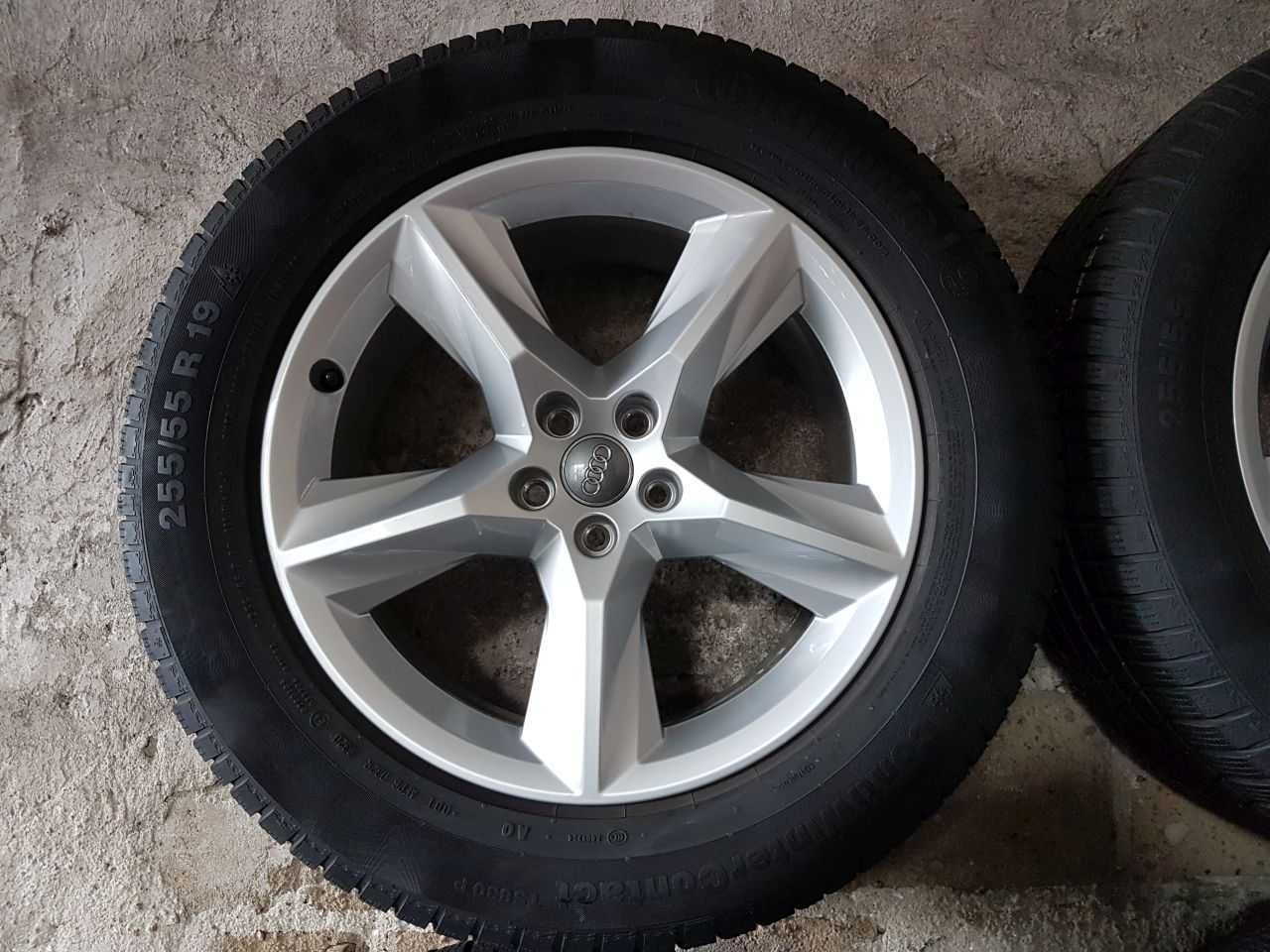 Felgi alu Audi R19 5x112 opony zimowe 255/55R19 7,5mm Continental