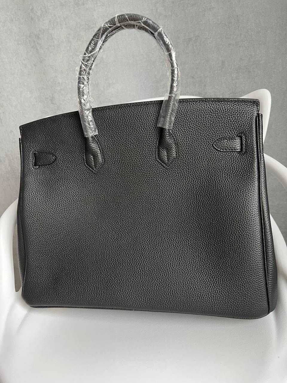 HERMES Жіноча шкіряна сумка Hermes Birkin 35см чорного кольору
