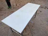 Stół na stołówkę ze stali nierdzewnej z blatem z polietylenu Dł. 180cm
