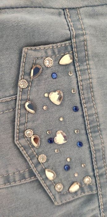 r.116 Super Stan! Happy House Koszula jeans zdobiona kryształkami