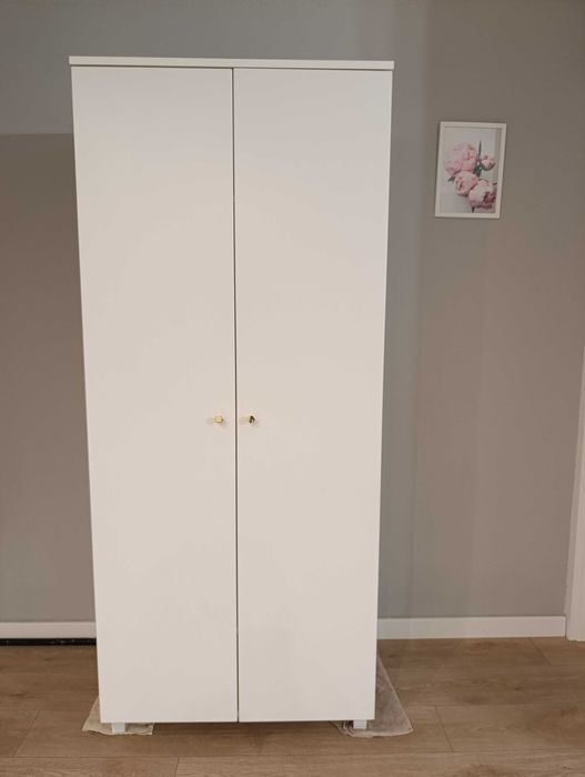Szafa ubraniowa biała 190x80 zrobiona przez stolarza