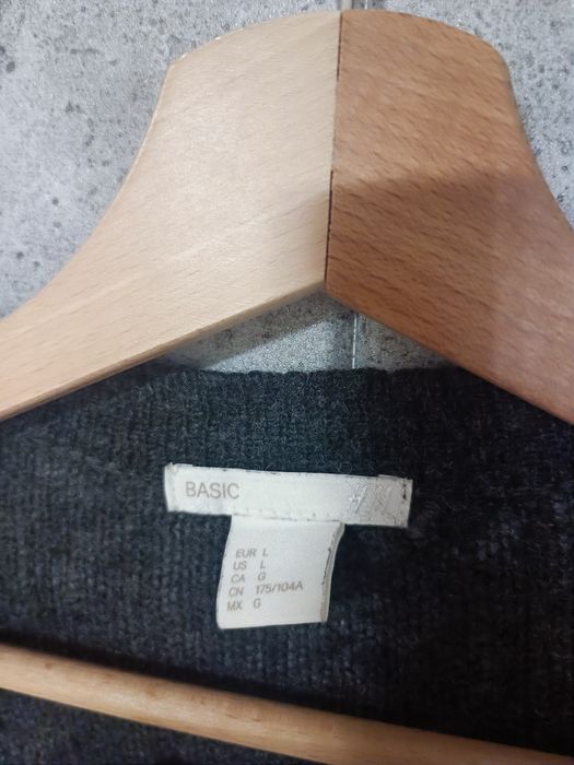 Sweter kardigan z wełną hm L