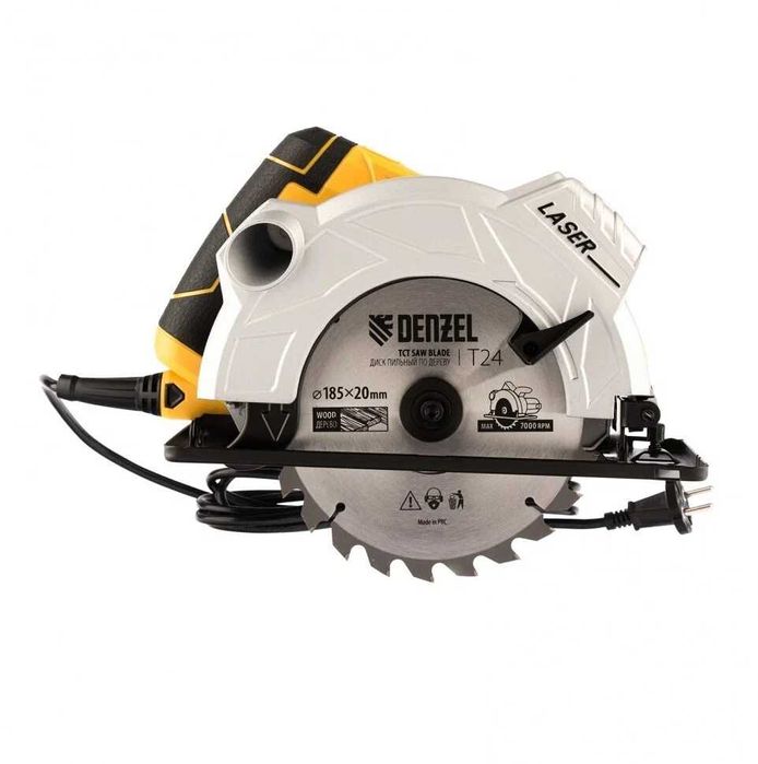 Дискова циркулярна пила DENZEL 2100Вт 5200об 185мм дисковая циркулярка