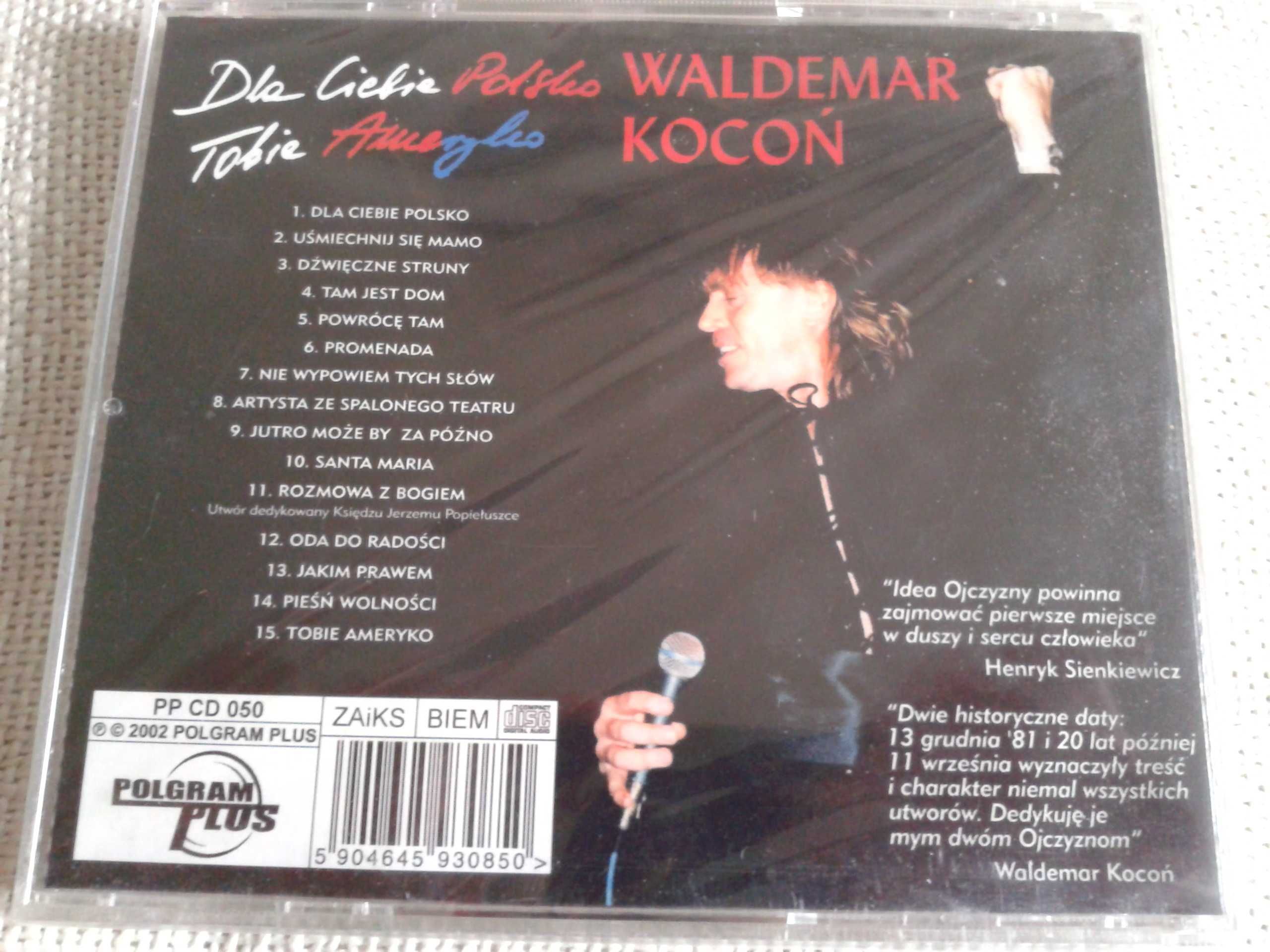 Waldemar Kocoń – Dla Ciebie Polsko, Tobie Ameryko  CD