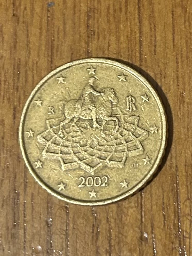 Moeda rara 50 cent Itália 2002