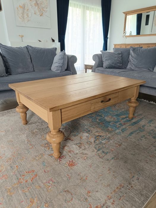 Ława stolik dębowy 130/90 cm lity dąb
