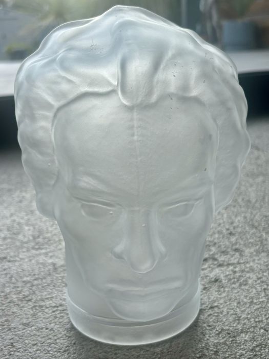 Designerska Vintage Szklana szroniona Głowa Ludwig van Beethoven 1970