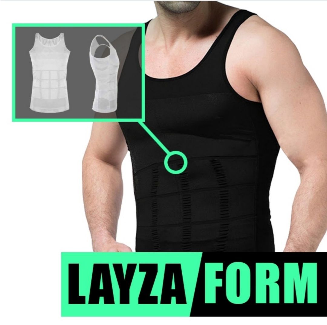 Czarna Męska koszulka slim wyszczuplająca Korygująca męska koszulka