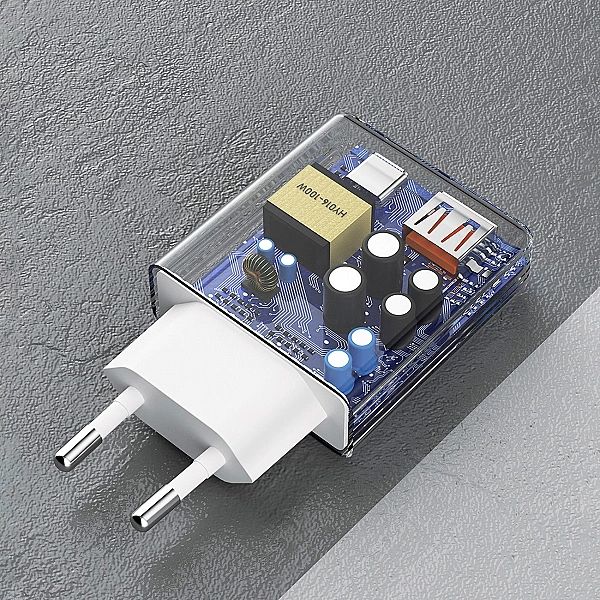 Ładowarka sieciowa GaN Dudao A30EU 30W USB-A / USB-C - biała