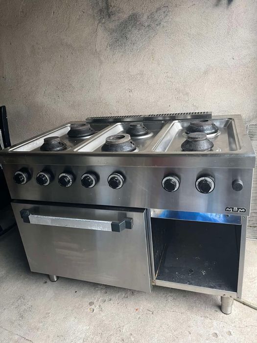 Kuchenka gazowa 6palnikowa MBM z piekarnikiem