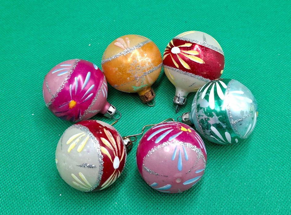 PRL stare bombki, ozdoby choinkowe mix 18szt, reflektorki