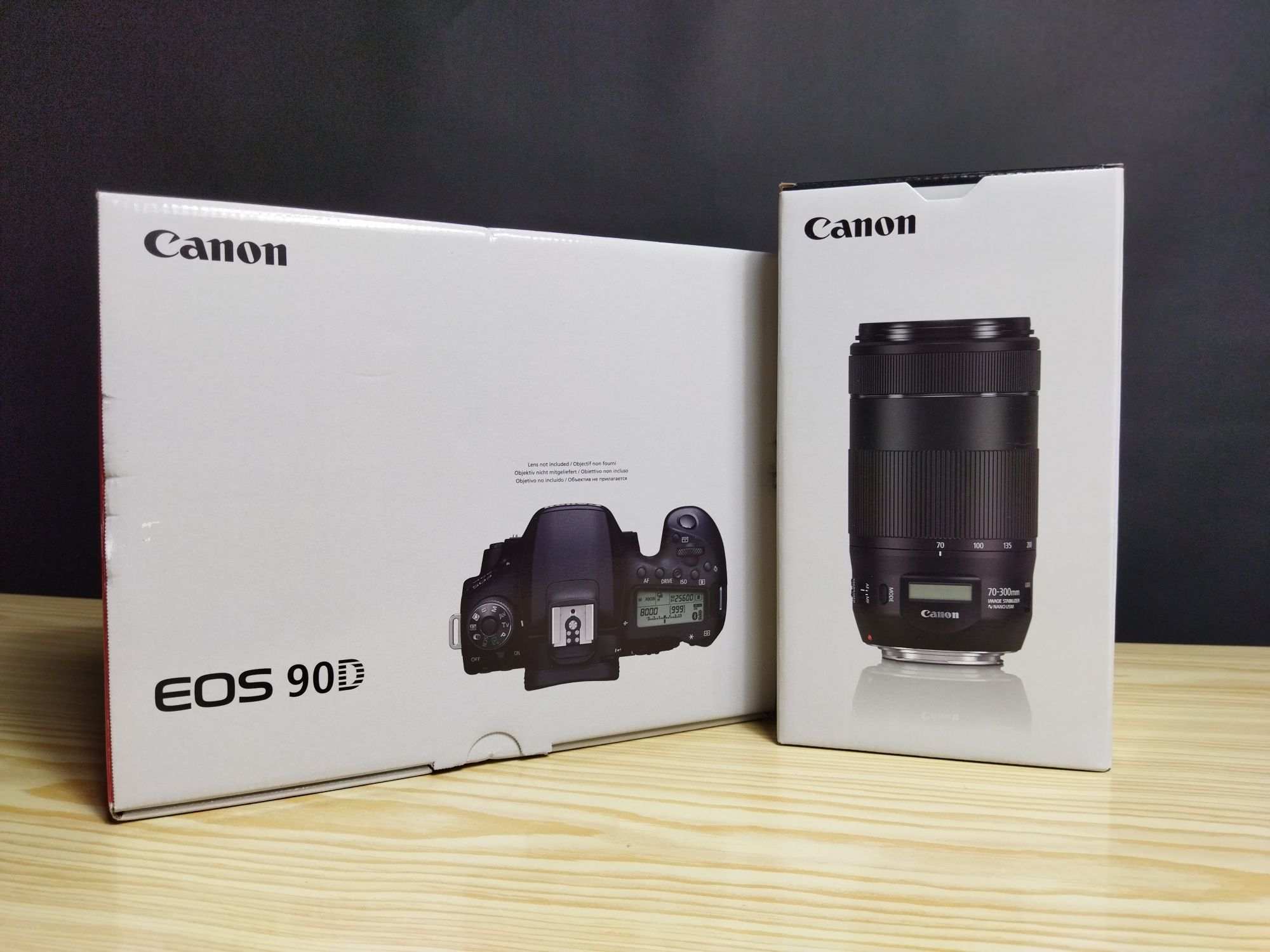 Canon 90D+ EF 70-300 Nano, Novo estrear na Caixa