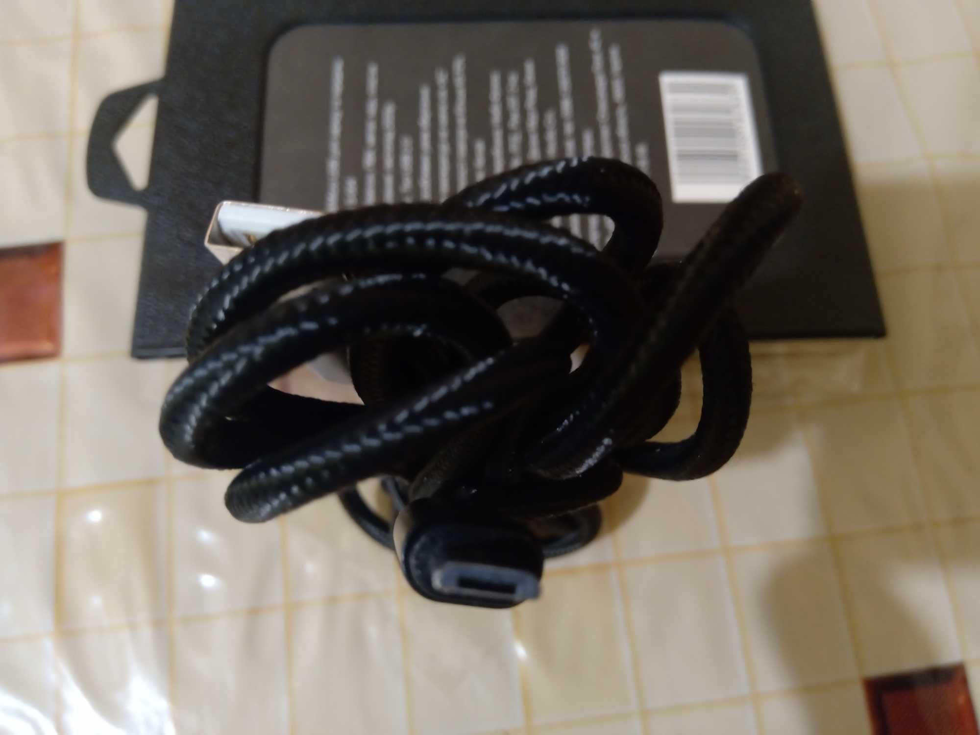 Кабель usb/ micro usb.  в тканевой оплётке 2м.