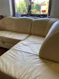 Kanapa sofa skórzana rozkładana