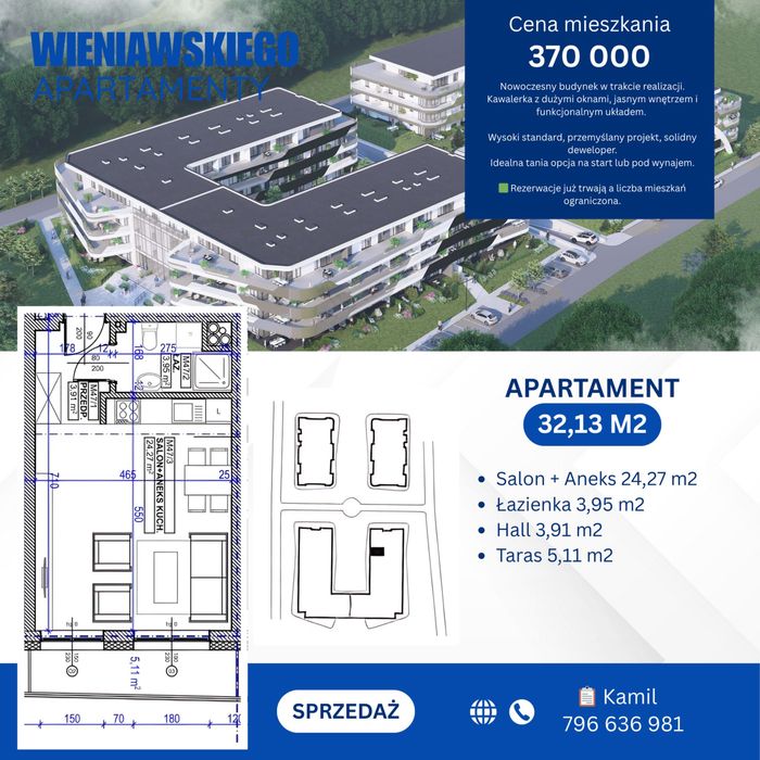 Apartament inwestycyjny / Kawalerka / Mieszkanie 32 m