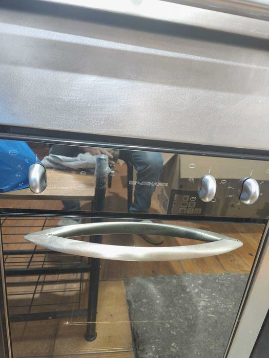 Fogão a lenha + gás + forno elétrico