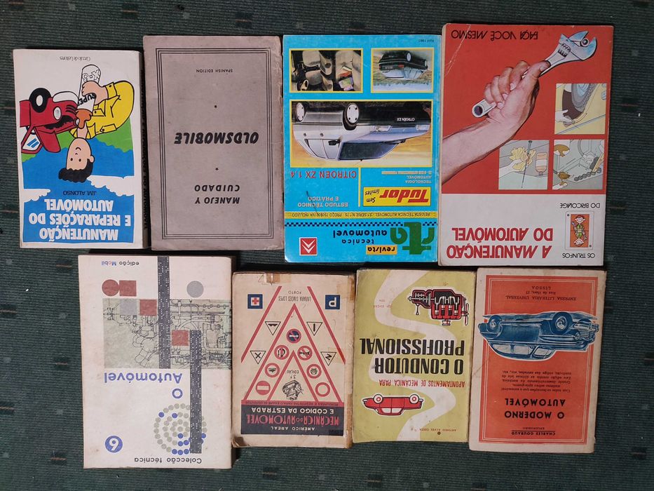 8 Livros antigos sobre Mecânica Automóvel