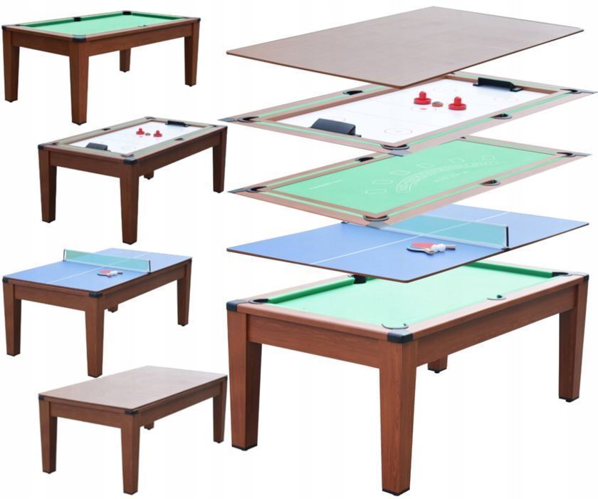 DUŻY Stół Do Gier ŁAWA 6FT 5W1 Bilard Ping Pong Cymbergaj - FUNMIX.PL