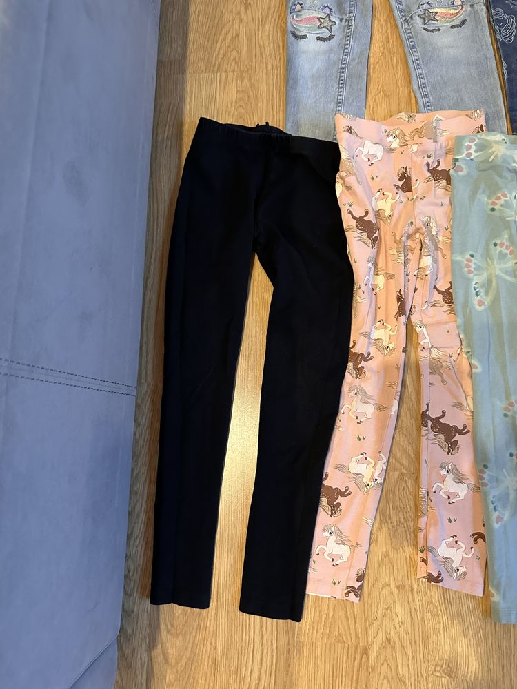 Leginsy, jegginsy, spodnie H&M 122/128 - 9 sztuk, mega paka