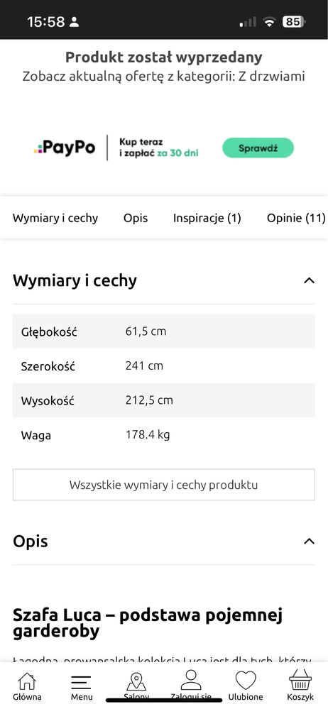 Zestaw mebli BRW łóżko , szafa, komoda , regał