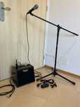Wzmacniacz do gitary akustycznej NUX AC-25, mikrofon NDM-3, statyw