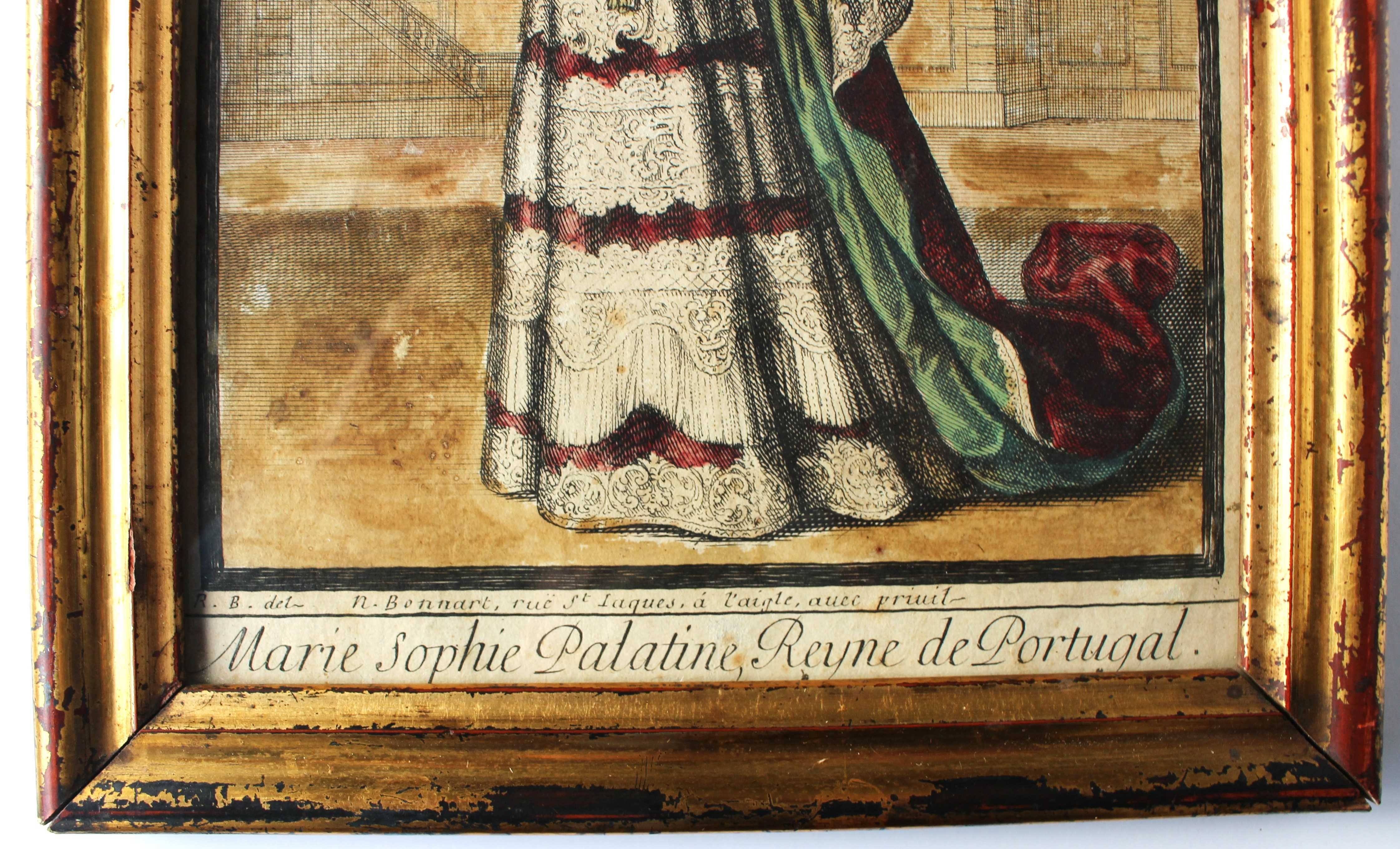 MARIA SOFIA DE NEUBURGO RAINHA DE PORTUGAL 1687 GRAV. DE BONNART