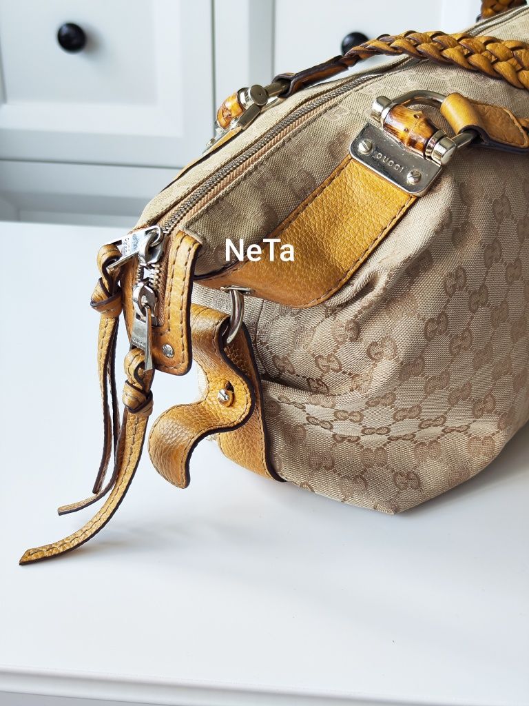 Gucci Bamboo GG Tote Haif handbag сумка оригінал номерна, вінтаж