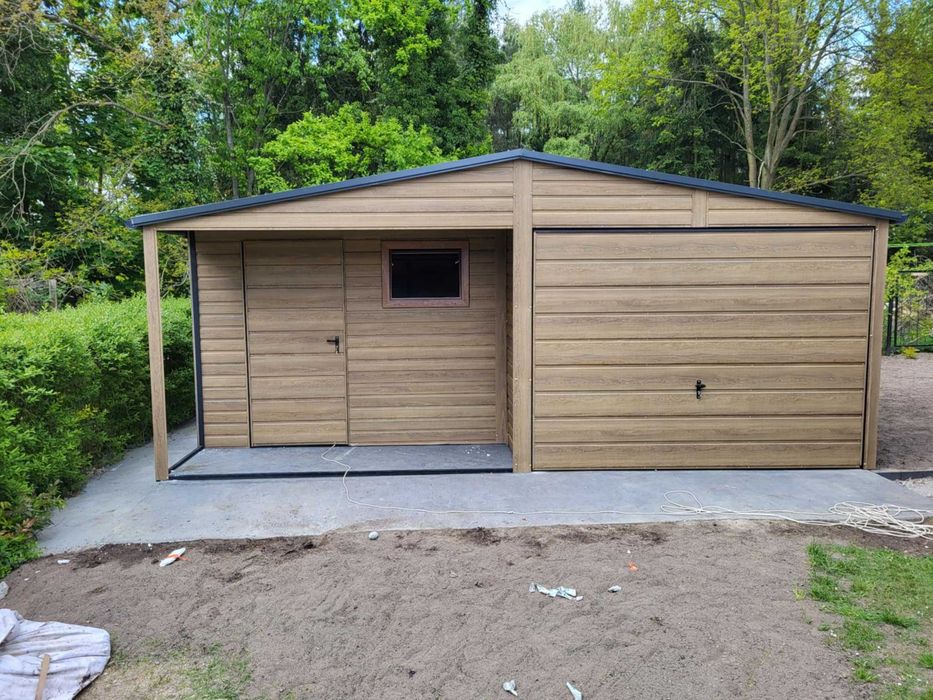 Garaż Blaszany 6x6 6x7 7x7 4x6 Blachodachówka Profil zamknięty