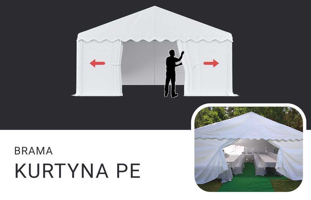 Promocja 4x6x2m Namiot ogrodowy  z roletami moskitiera sezonowe IPE S