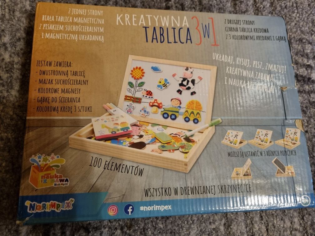 Tablica kreatywna 3w1 magnesy Świnka Peppa