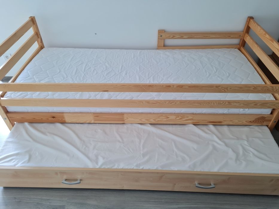 Łóżko 80x190 z szufladą i materacami