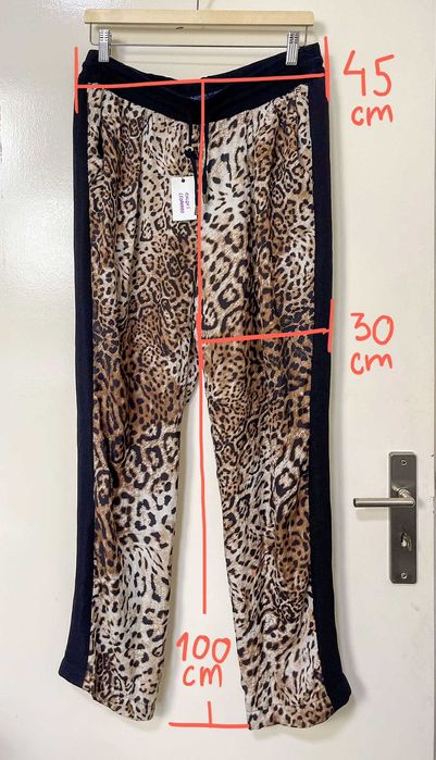 Calças animal print leopardo - Zara basic, XL