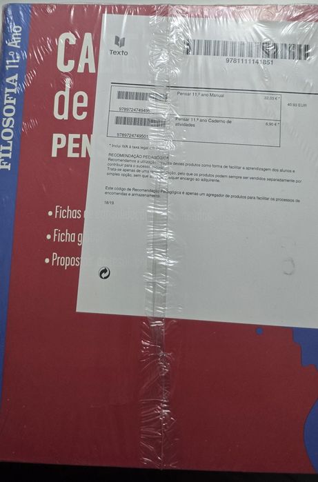 PENSAR - Filosofia - 11⁰Ano - Manual e Cad. Act -  [NOVO E SELADOS]