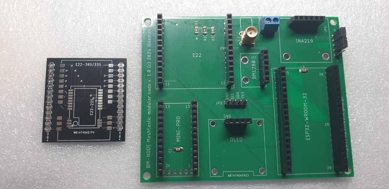 Meshtastic router NOD modularny BM-NODE DIY - zlutowany zestaw PCB