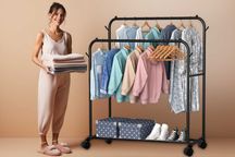 Вішалка для підлоги Double Pole Hanger 608, багаторівнева, Чорна