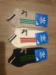 Adidas 3 szt skarpety damskie 36 - 40 białe szare czarne stopki mix