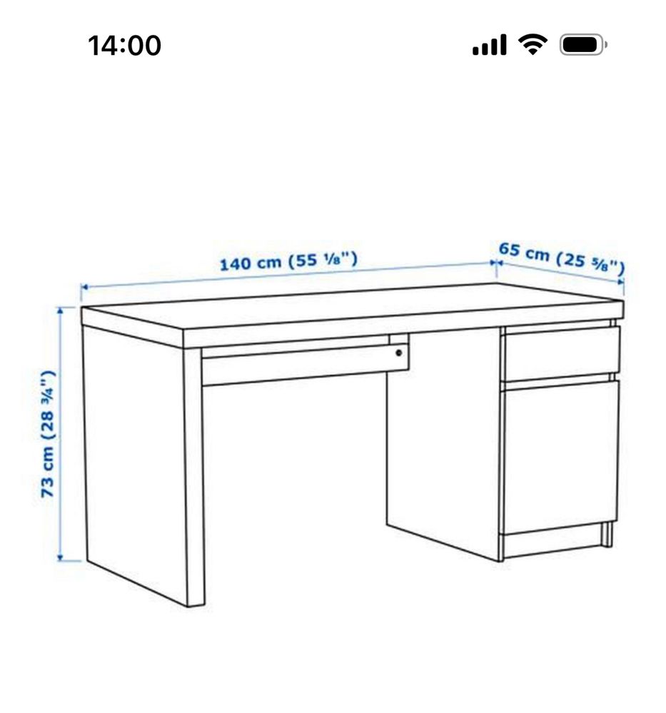 Secretária Malm Ikea bétula