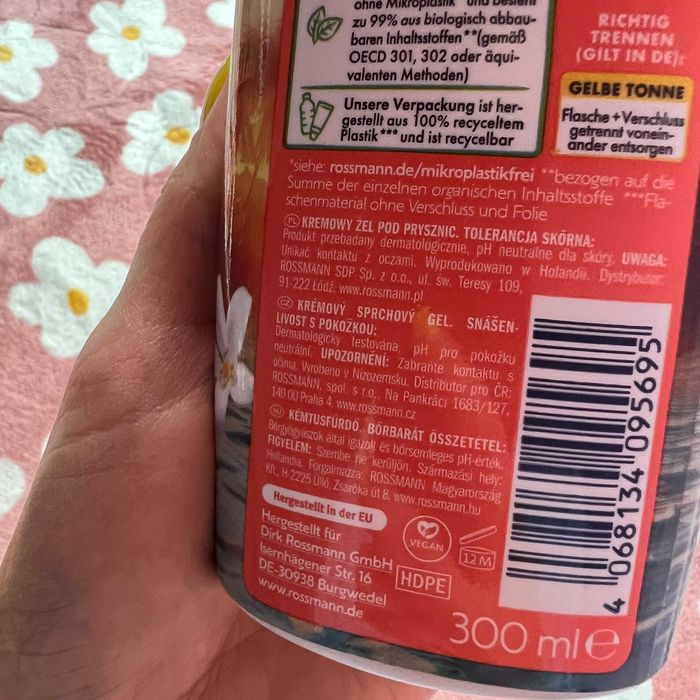 isana żel pod prysznic sezonowy 300ml płyn do mycia brzoskwinia kwiat