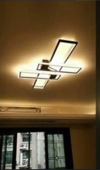 чорна стельова LED люстра з пультом, 140 Вт (БЕЗКОШТОВНА Доставка)