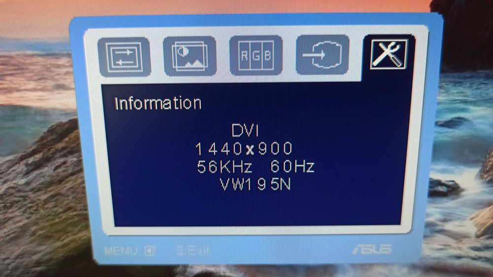 Monitor ASUS VW195N 1440x900 60Hz