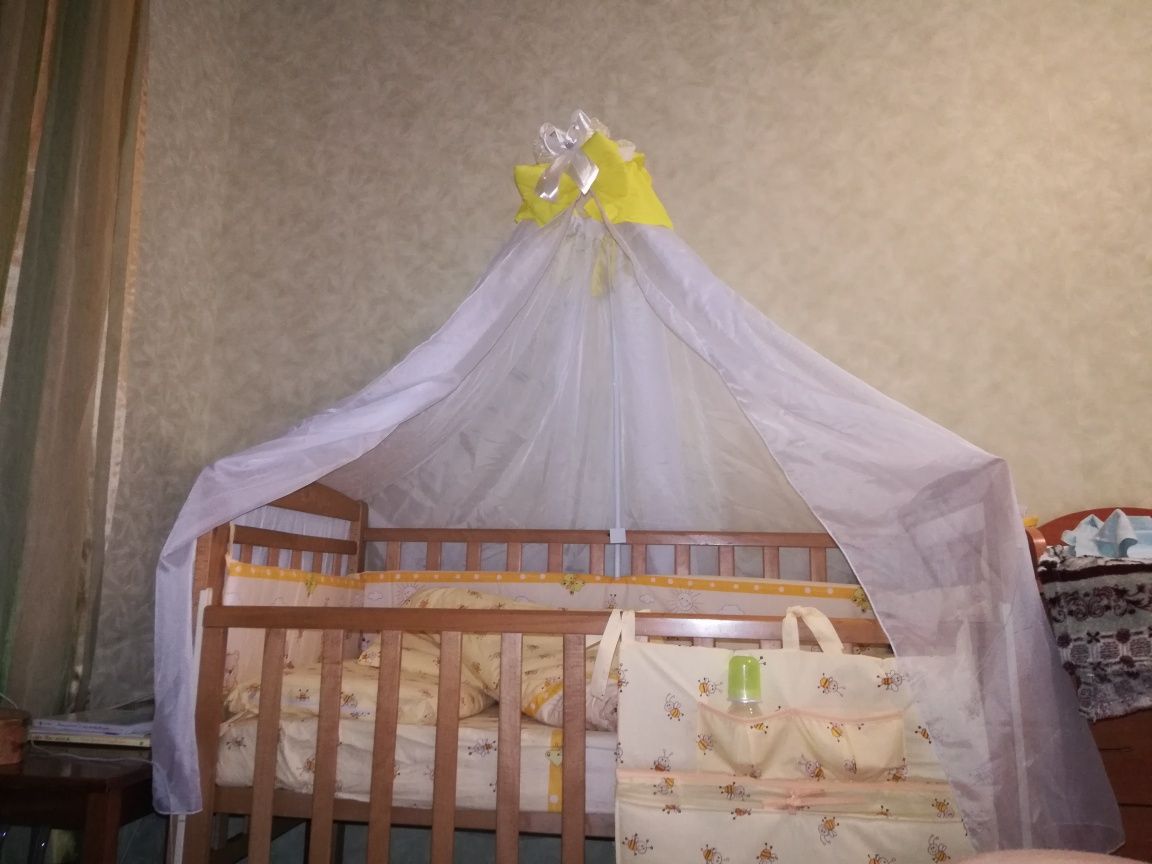 Балдахин для детской кроватки Homefort жёлтого цвета