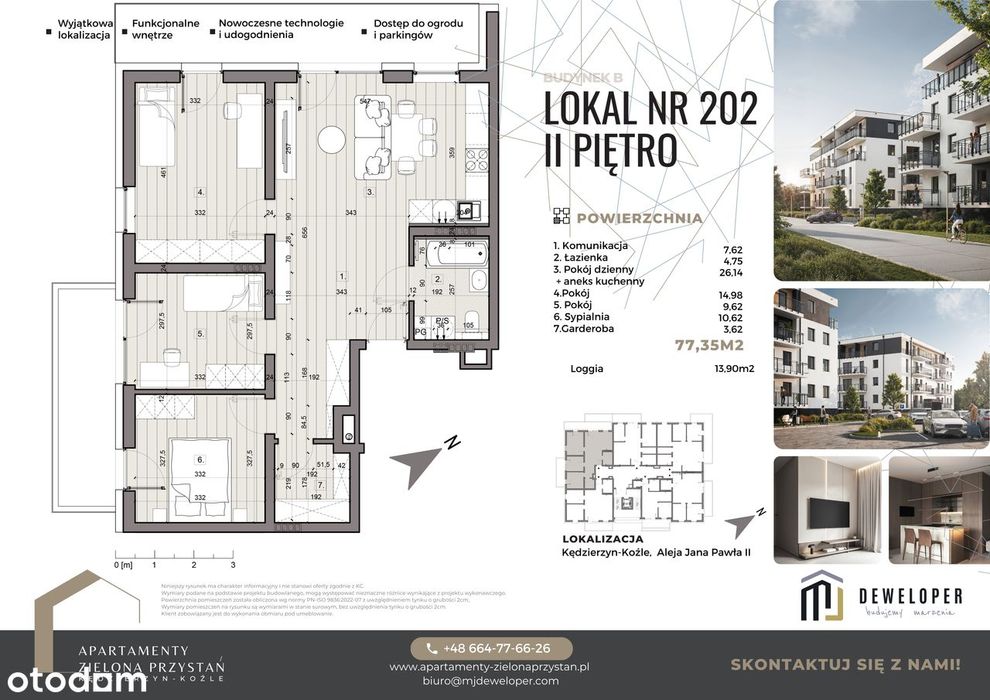 Osiedle Piastów 4 pokoje, 77,35m2 Apartamenty Zielona Przystań