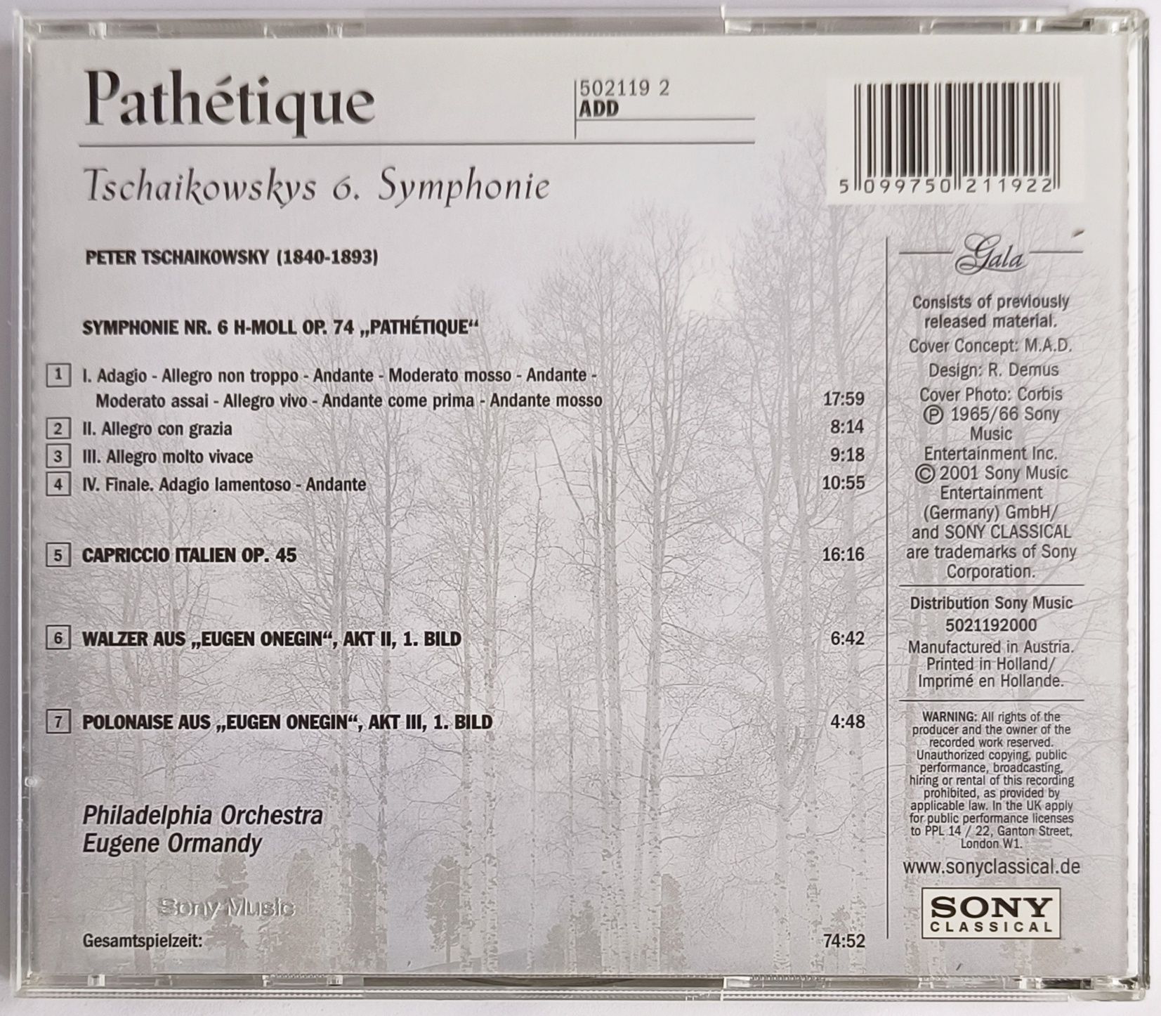 Pathetique Tchaikovsky 6. Symhonie 2001r