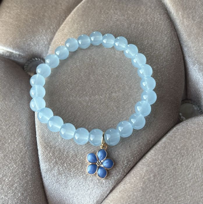 Bransoletka błękitna z kwiatkiem