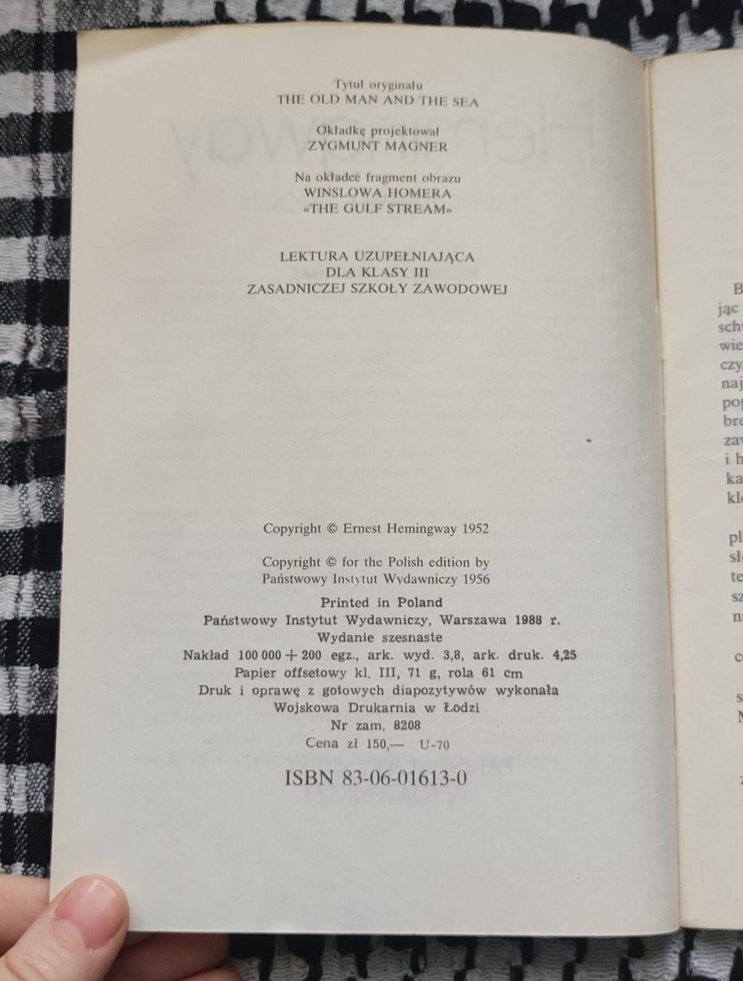 Ernest Hemingway - Stary człowiek i morze.