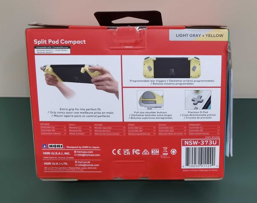 Kontroler Hori Nintendo Switch Split Pad Compact szaro-żółty