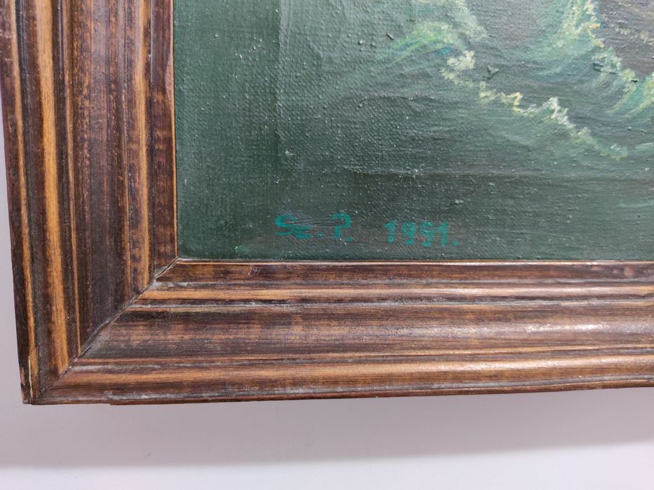 P.Szypulewski"Tajemniczy port"-niesamowity obraz olejny na płótnie!