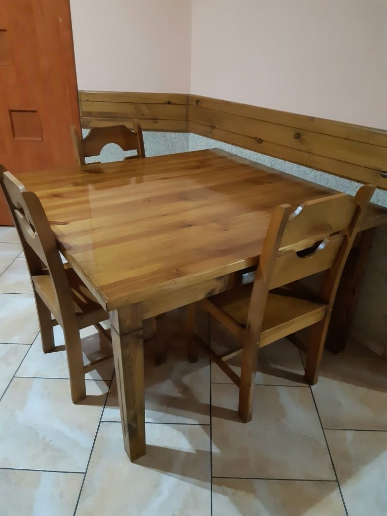 Stół drewniany RĘCZNIE WYKONANY masywny OKAZJA